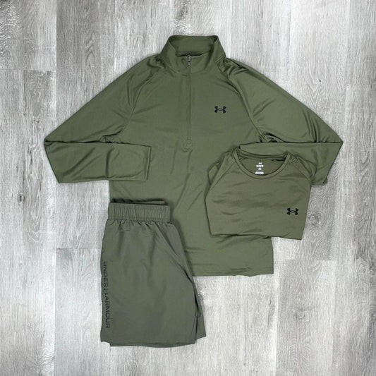 Under Armour 'Khaki' Velocity Half-Zip Tri-Set