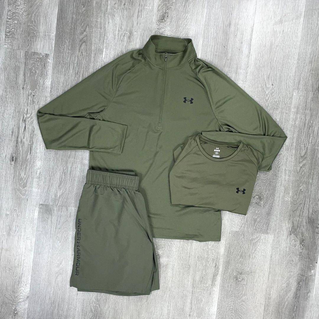 Under Armour 'Khaki' Velocity Half-Zip Tri-Set