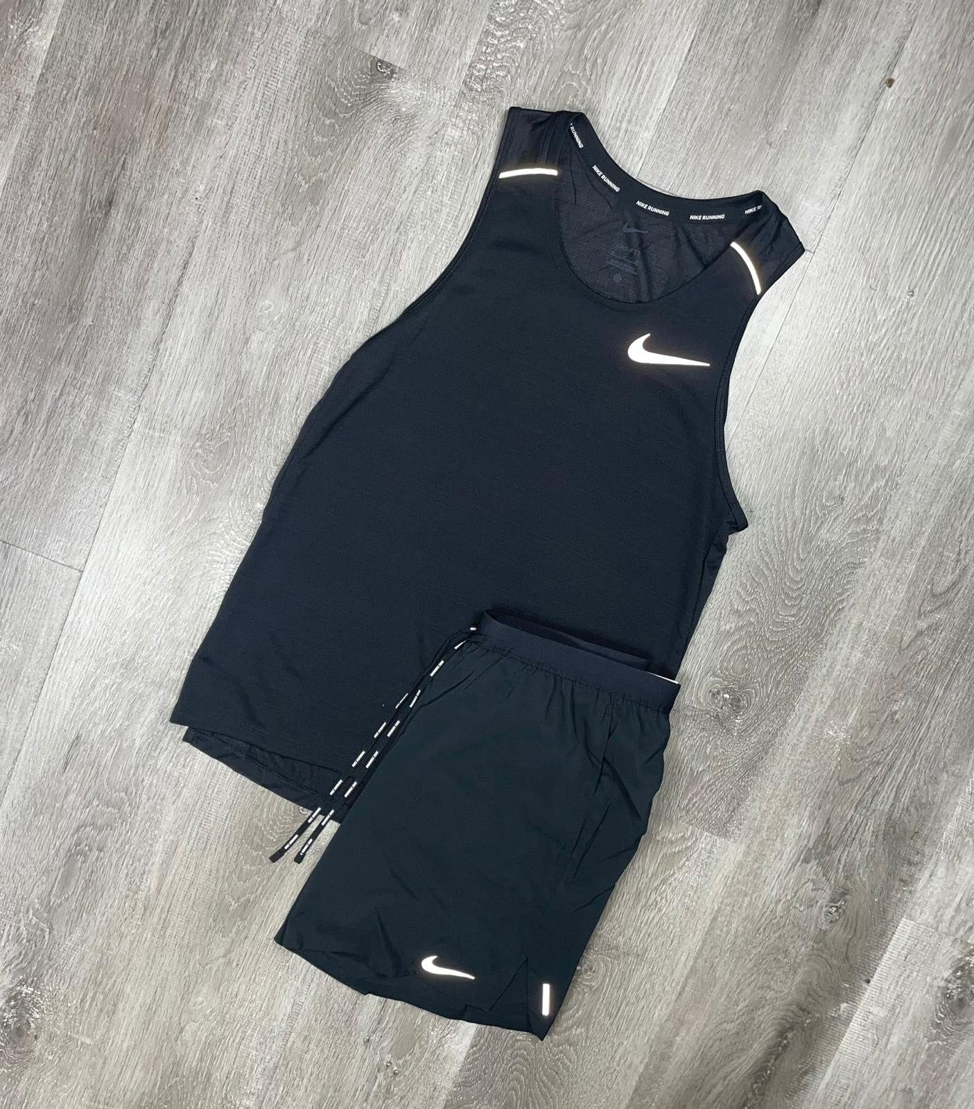 Nike Black Miler 1.0 Vest Set