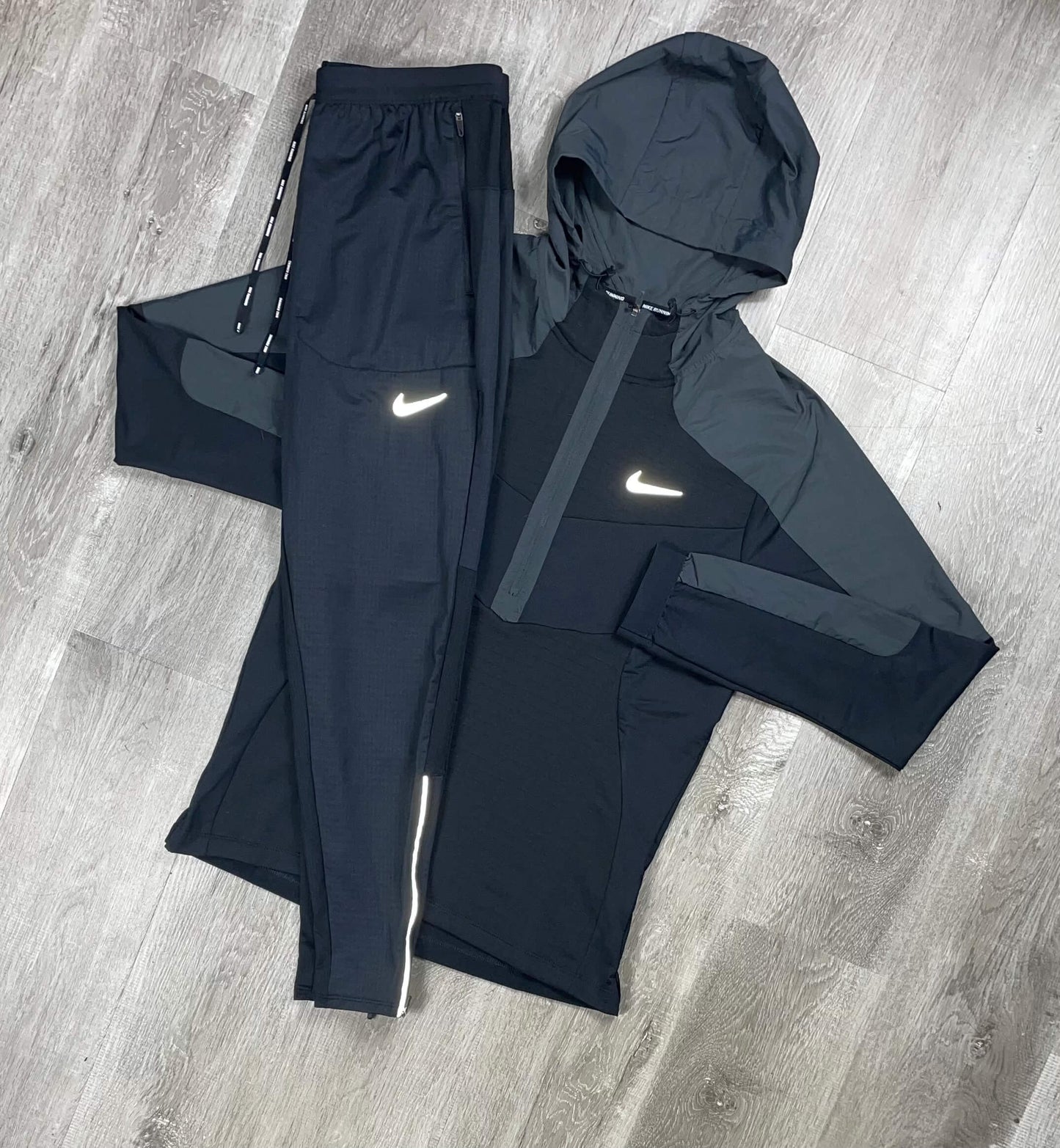 Nike Black 1/2 Zip Peformance Jacket Set