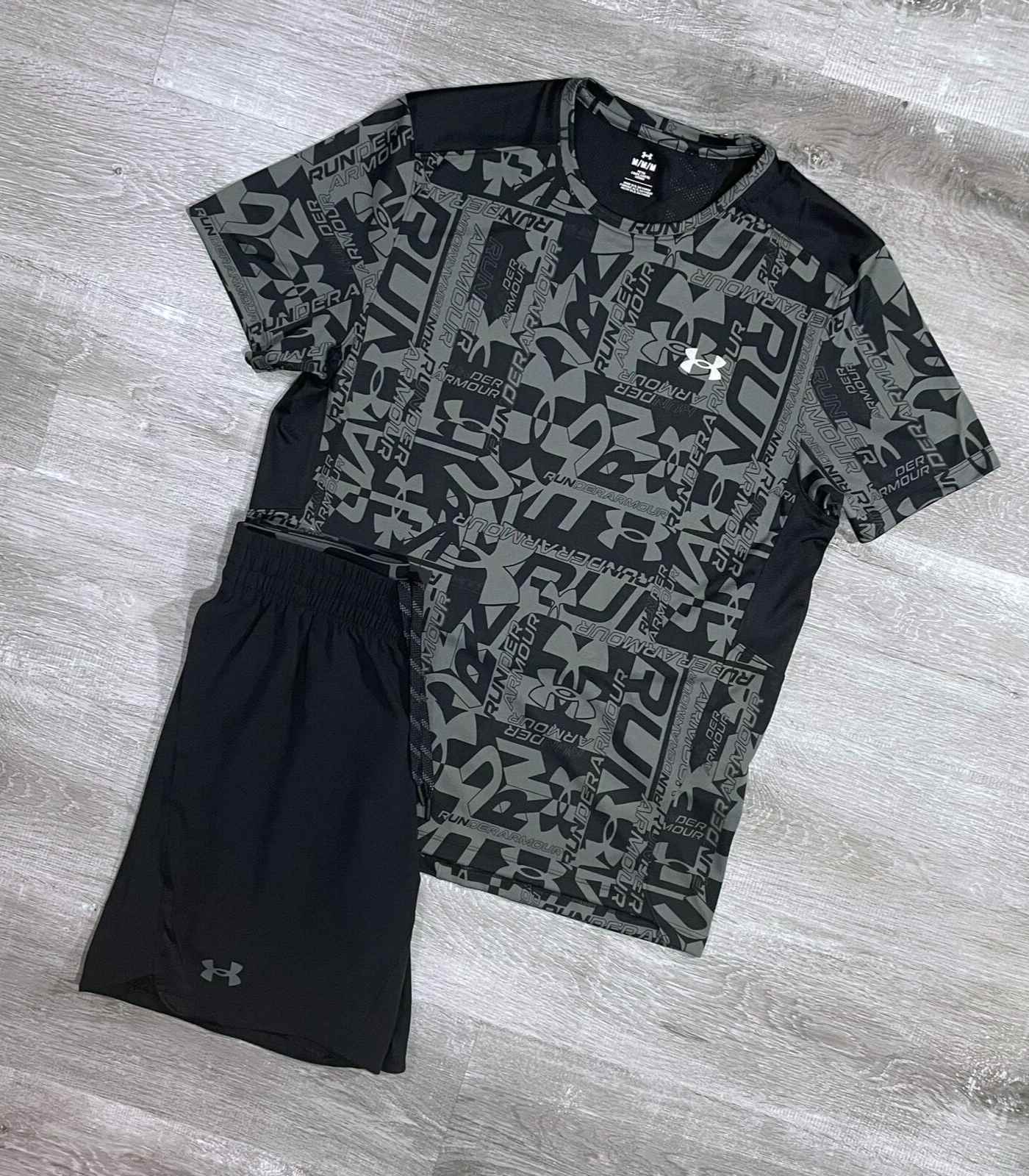 Under Armour Printed SS Black Set