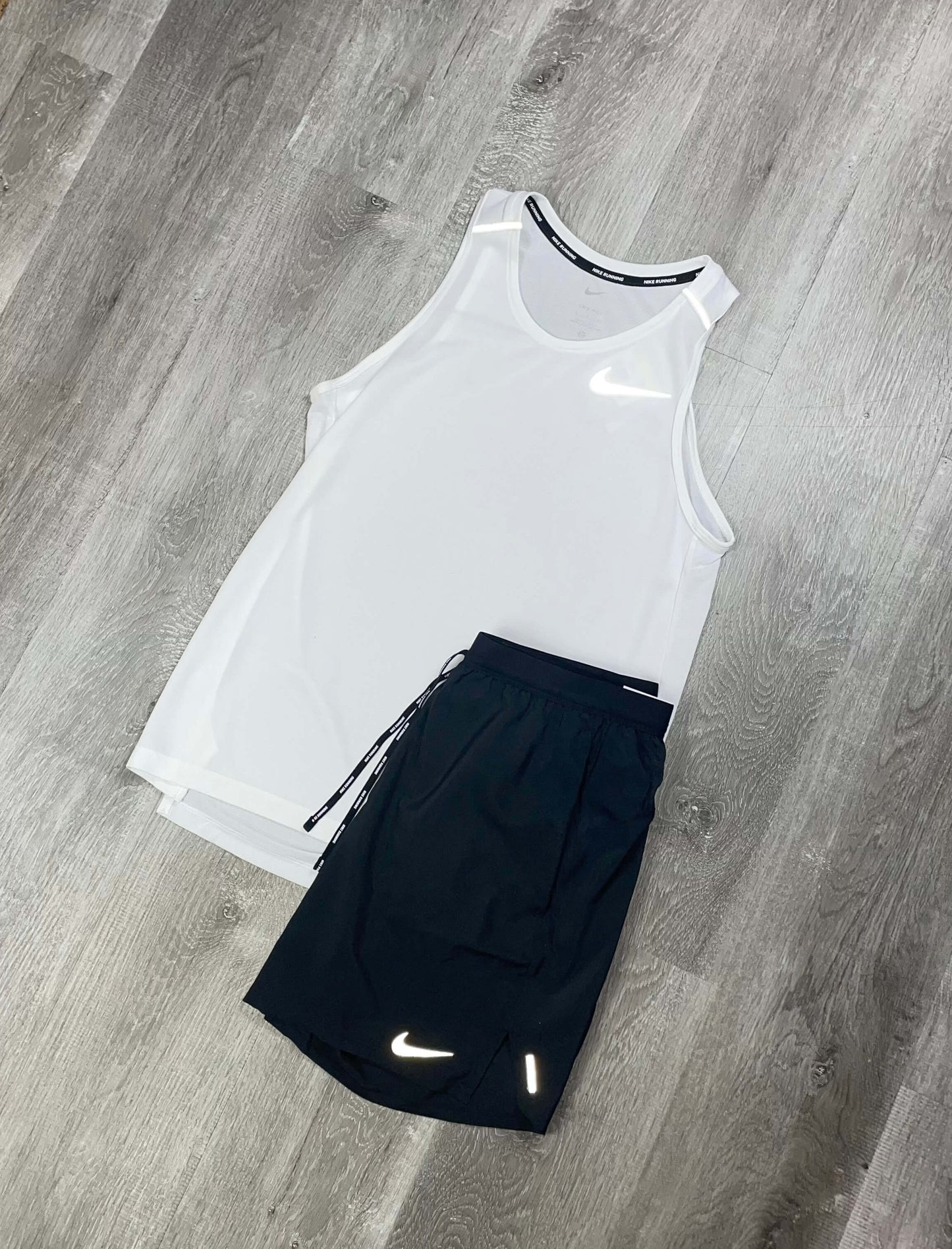 Nike White Miler 1.0 Vest Set